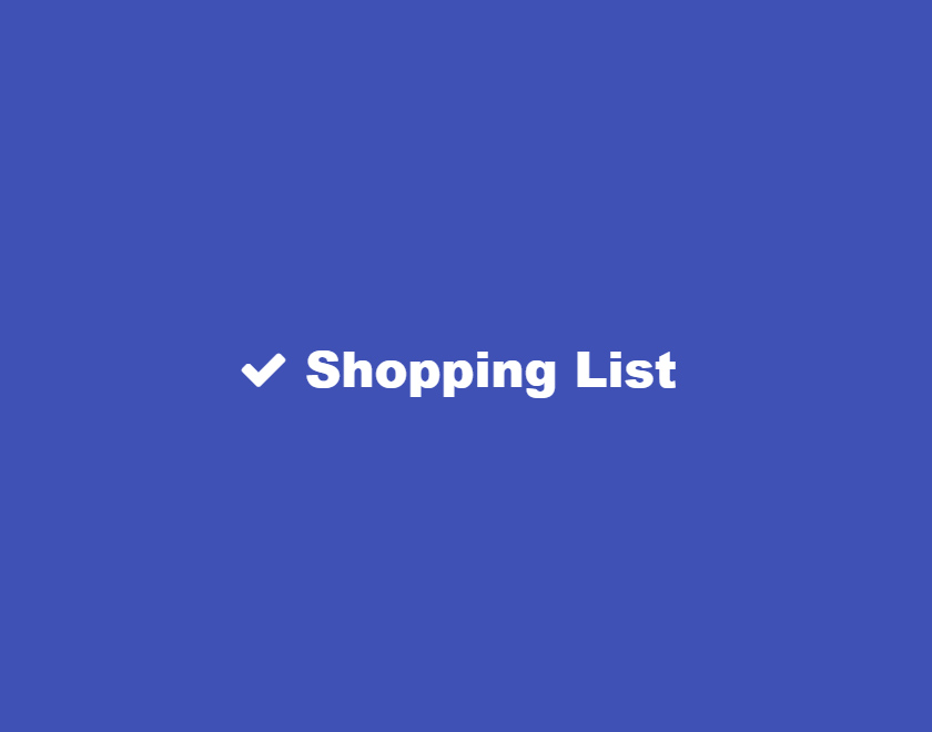 Shopping List